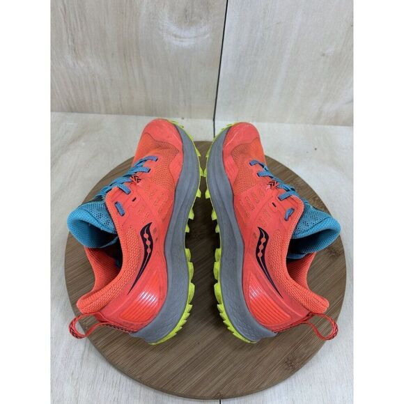 Saucony Peregrine 10 Vizired Citron Blue Athletic Running Shoes Womens Size 6 - Picture 5 of 8